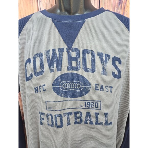 Dallas Cowboys Long Sleeve Thermal Raglan Shirt Large - Picture 3 of 6